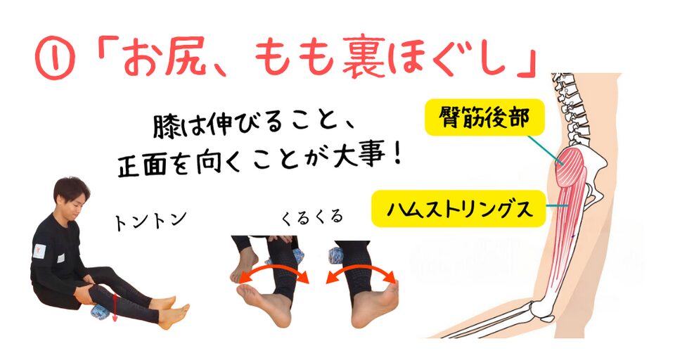 円背を治す筋トレ①「お尻、もも裏ほぐし」